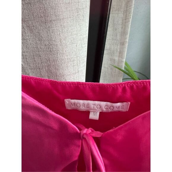 REVOLVE More To Come Moxi Crop Pink Satin Blouse Feather Top‎ Barbiecore Medium - Picture 6 of 6